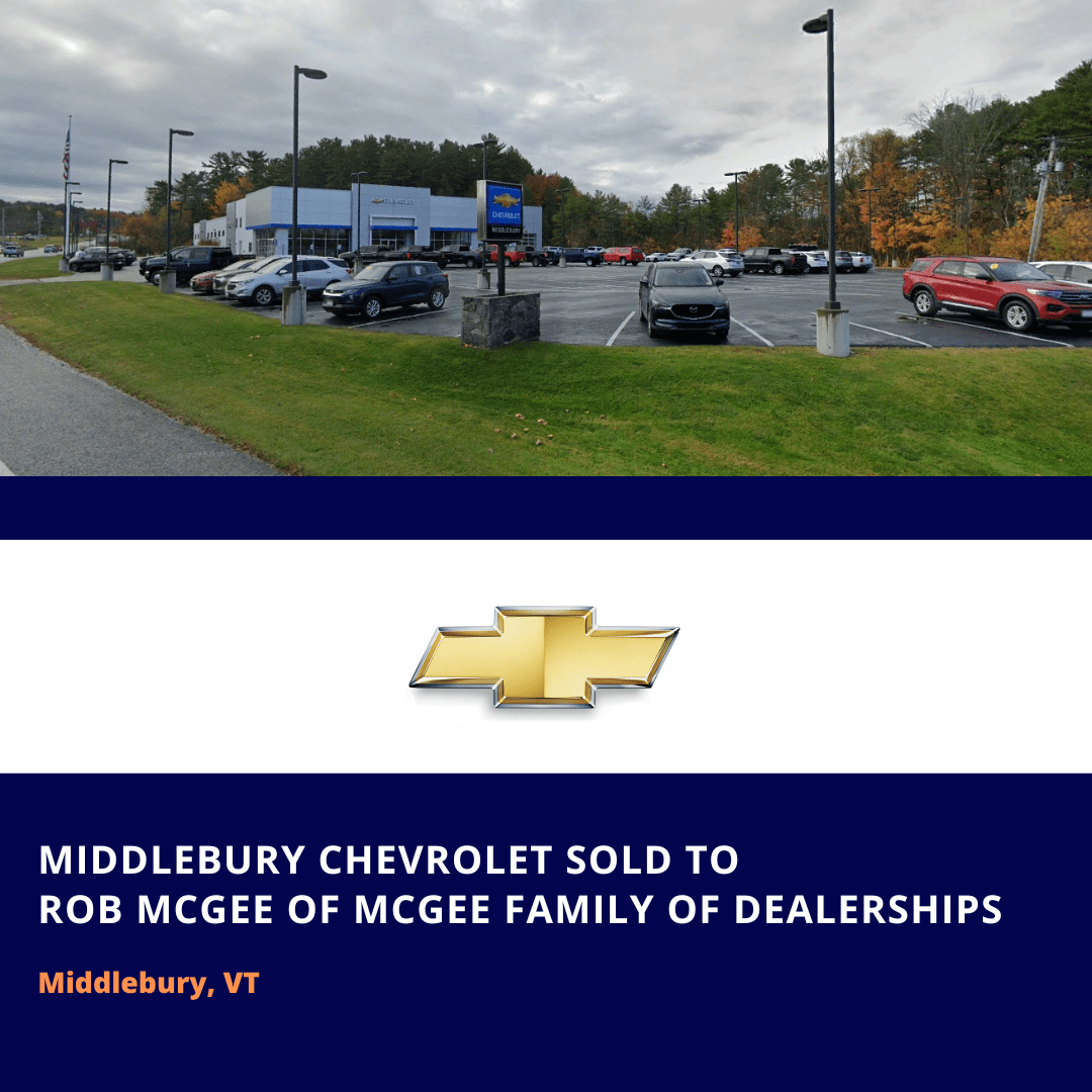 Middlebury Chevrolet Sold to McGee Family of Dealerships