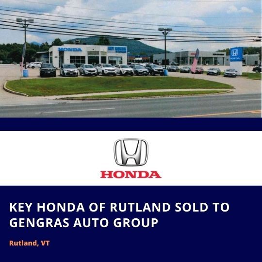 Key Honda of Rutland sold to Gengras Auto Group