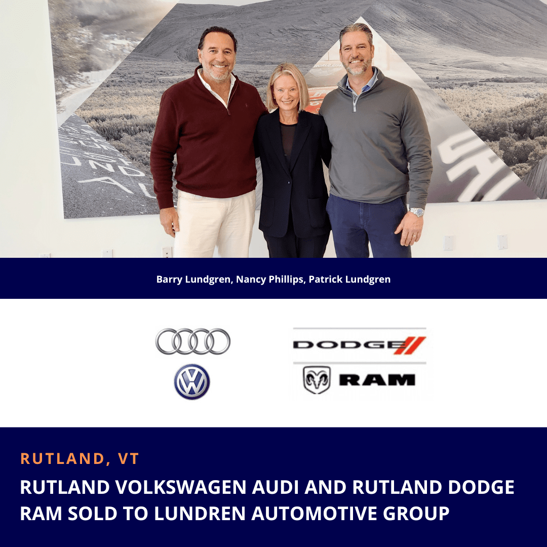 Rutland Audi VW and Rutland Dodge Ram Sold to Lundgren Automotive Group