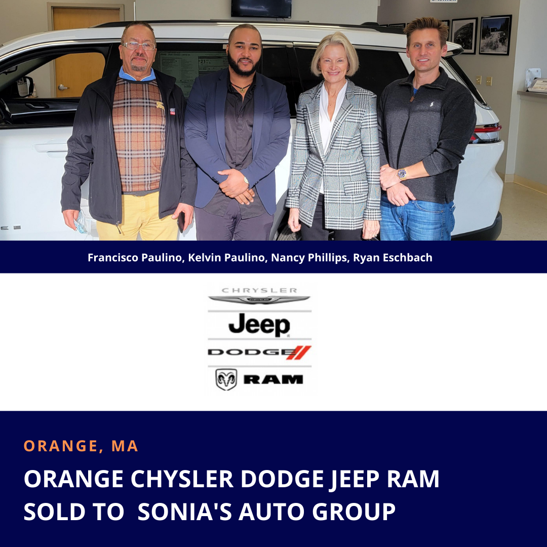 Orange Chrysler Dodge Jeep Ram in Orange, MA Sold to Sonia's Auto Group
